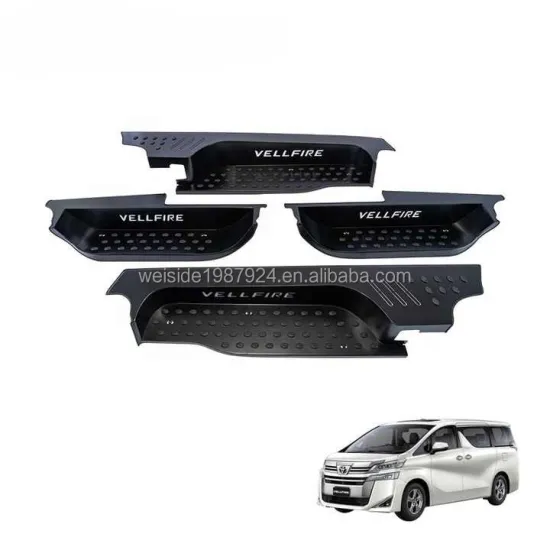 WSD Wholesale LED Side Door Pedals - Black Door Sill Scuff Plate for Toyota ALPHARD/VELLFIRE 30 (2015-2022)