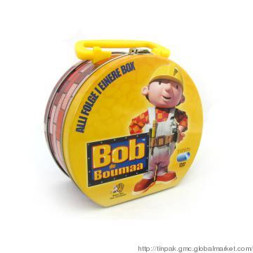 Food tin box with handle