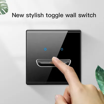 YUNDO 3 Gang 1 Way Z Wave Wall Switch with Glass Plate