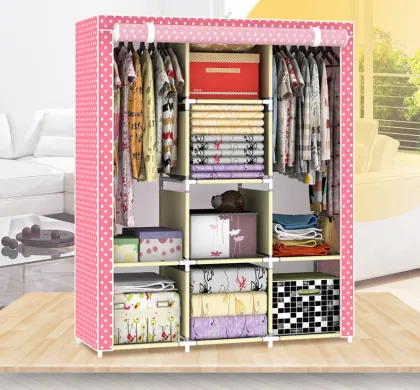 Assemble Fabric Portable Folding Cloth Wardrobe