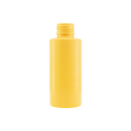 Botella cilíndrica de plástico PET de 60 ml (2 oz) de color amarillo con cuello de 24 mm para envases cosméticos
