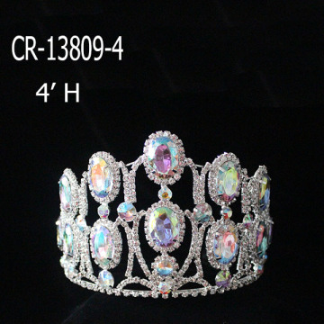 Tiara alta nupcial de la corona del diamante del color de las mujeres