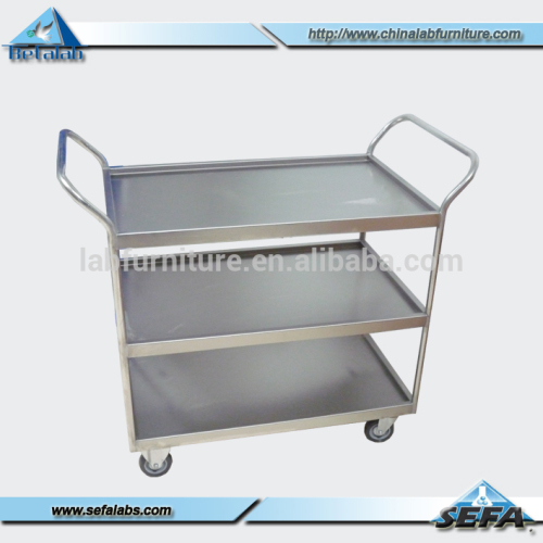 High Quality Hospital Mobile Stainless Steel Tray Rack Trolley