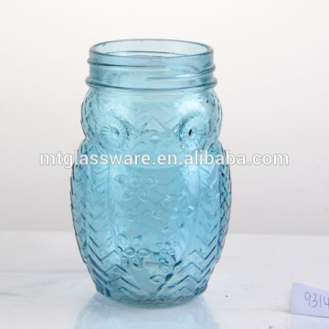 colorful glass mason jar vase with handle