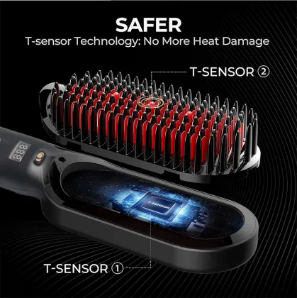 12-Speed Wireless Hair Straightener Comb with Negative Ions Technology