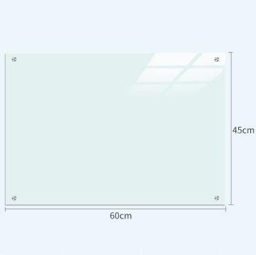 Transparent Wall-Mounted Tempered Glass Whiteboard Pen Tray and Cleaner Set