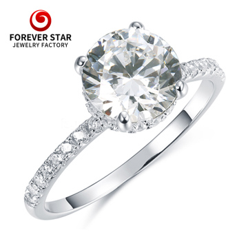 White Moissanite Diamond Wedding Ring