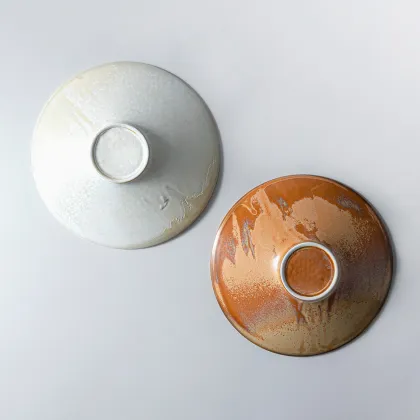 Luxury Reactive Amber Glaze Porcelain Dinnerware for Fine Dining