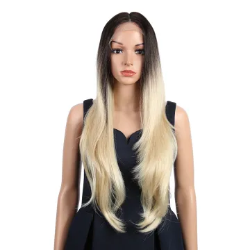 Natual straight wave lace front women front hd 360 pre pluck 100%virgin honey blonde full head synthetic hair lace wigs straight