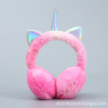 Winter Unicorn Sequin Earmuffs: Cute and Warm Plush Ear Muffs - ALLCH