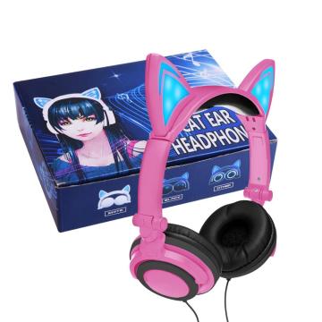 LX-L107 Wholesale colorful wired glowing cat ear headphones