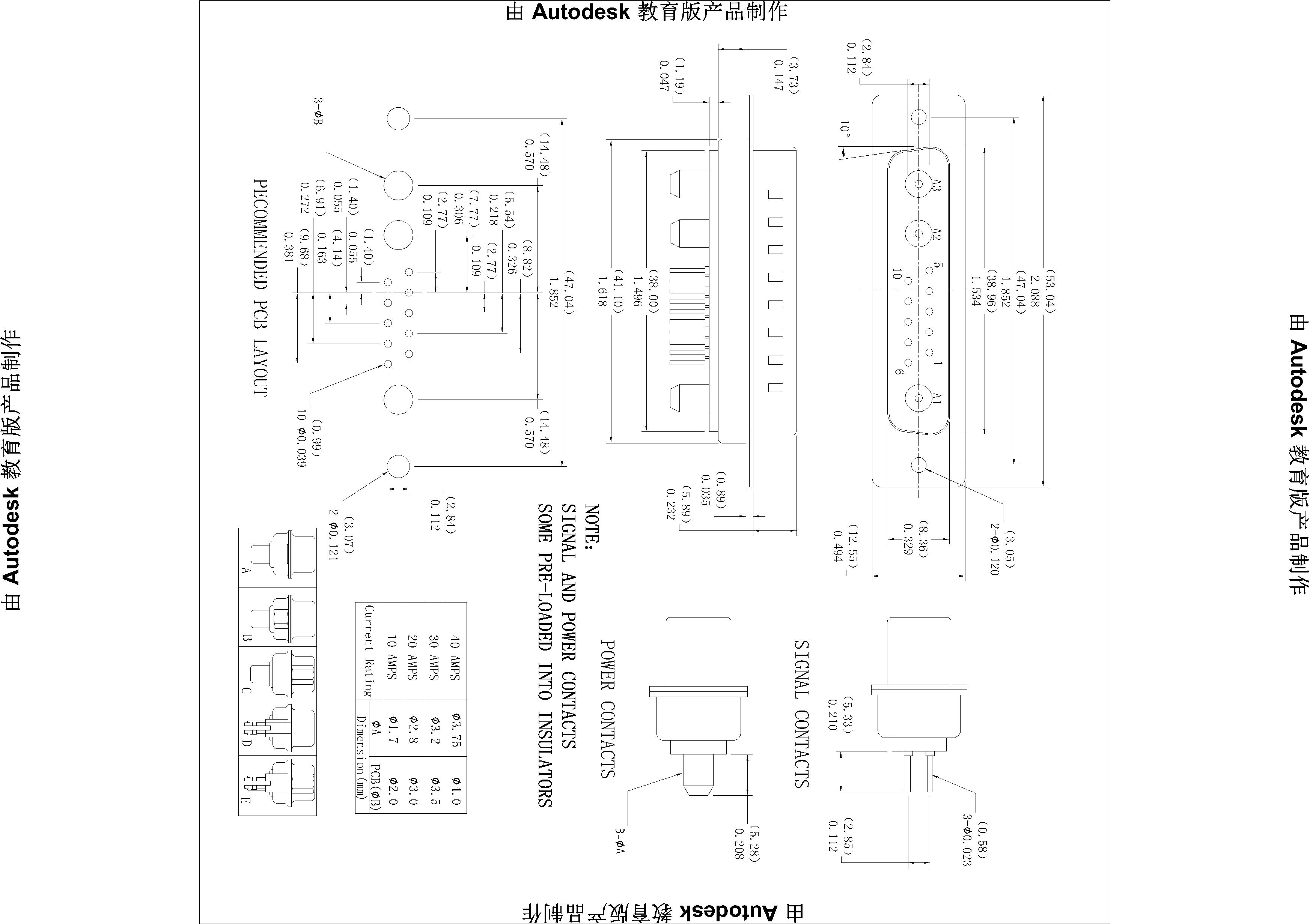 PDP13W3-MXXXX POWER D-SUB 13W3 DIP STRAIGHT-MALE TYPE