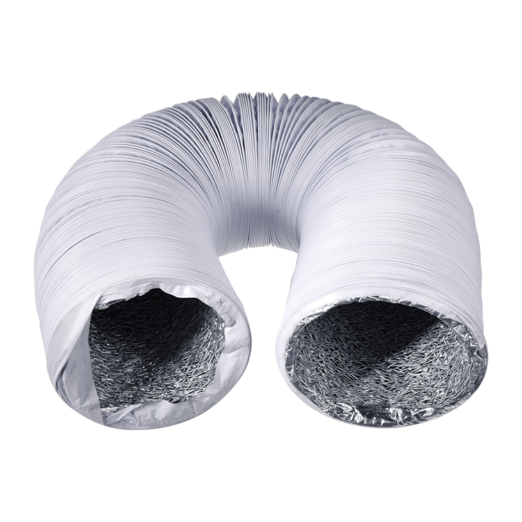 Hon&Guan Tubo de Manguera de Ventilación Tubo Aire Flexible di Aluminio & PVC para Extractor de Aire ø100mm*10m, gris Climatización Secadora 