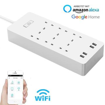 UK Plug Power strip 6AC Outlets Electrical Power Socket 4USB Smart Power Charging Ports Extension Socket Strip