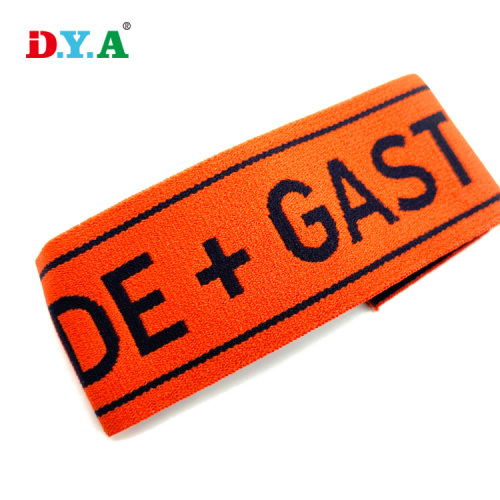 Customized logo patterned jacquard elastic band for sportswear