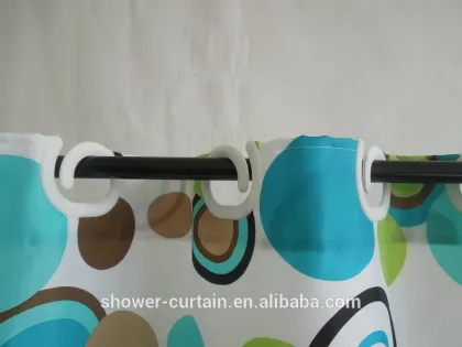 MAO MAO BALL FLOWERS PRINTED SHOWER CURTAIN