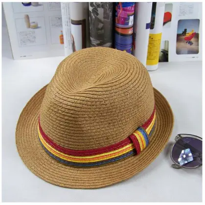 school straw hats , paper straw hats for children , baby straw hats