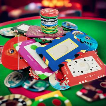 Custom 1000 Premium Casino Poker Chips - High-Quality PS ABS PP, 43mm/40mm, Multiple Denominations for Entertainment
