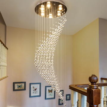 Large Linear Crystal Arabian Pendant Light for Stair Foyer and Luxury Interiors