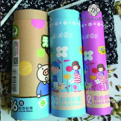 Custom wax crayon tube box/wax crayon packaging