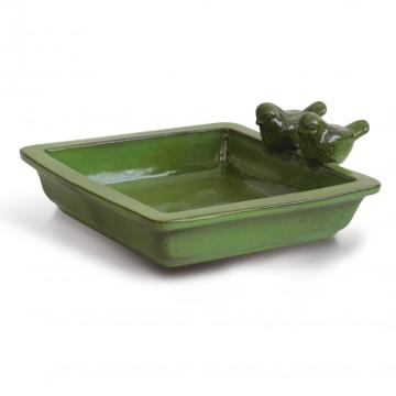 Exquisite Square Glazed Ceramic Bird Bath