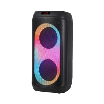 Dual 8" Rechargeable Wireless Partybox Trolley Bluetooth Speaker with Karaoke System