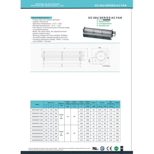 DC Cross Flow Lüfter Hochtemperatur