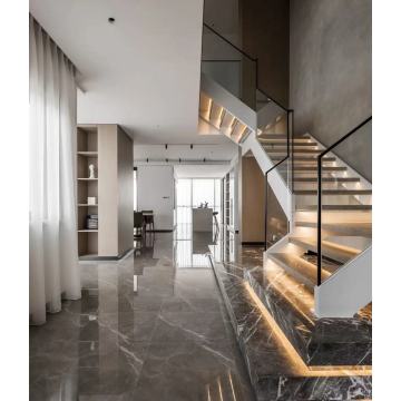 حار بيع المنزل استخدام خطوات الرخام الطراز الحديث سلالم سترينجر مزدوجة