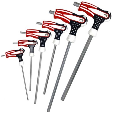 Premium 3-10mm Plastic Handle Allen Key Screwdriver with Ball End and Hex T-Handle