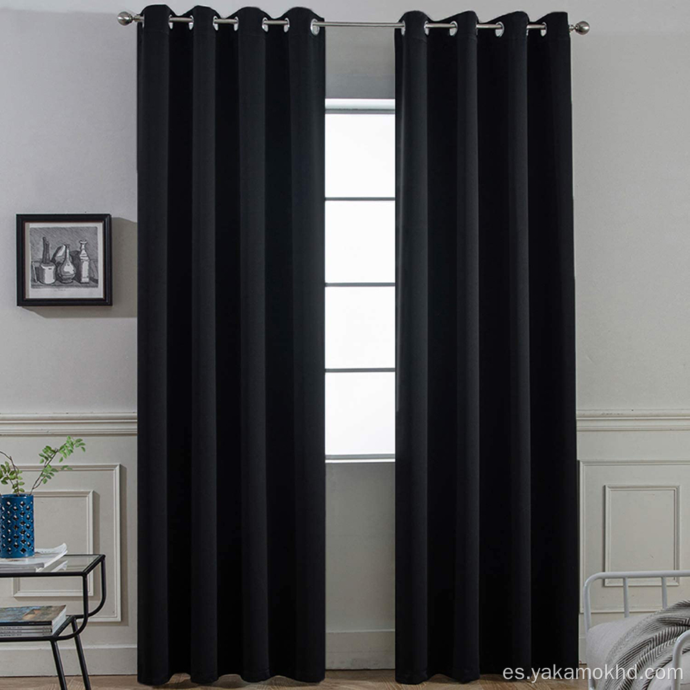 Cortinas opacas negras para dormitorio