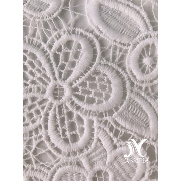 White Crochet Embroidery Fabric