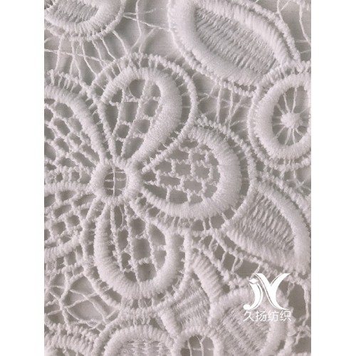White Crochet Embroidery Fabric