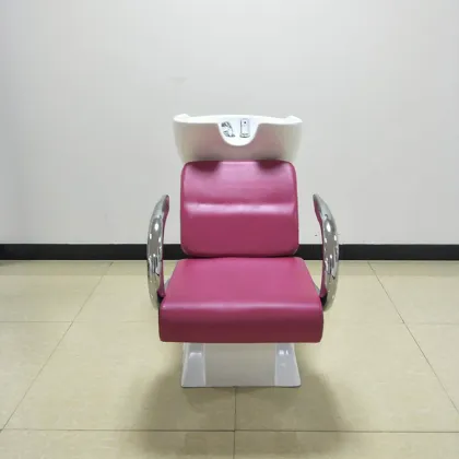 Liguang Beauty Station Pink Hair Washing Chair for Salon Furniture