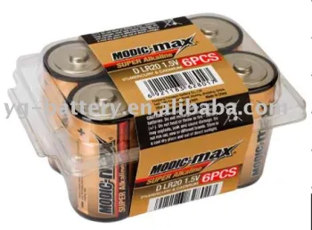 Super Alkaline Battery D LR20 6pcs/ plastic box