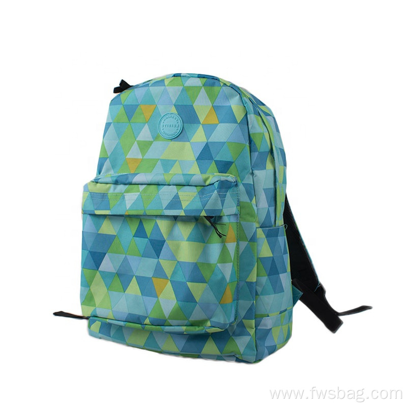 2022 custom Colorful Triangle Printed Polyester custom logo promotional backpack bag dust gift backpack
