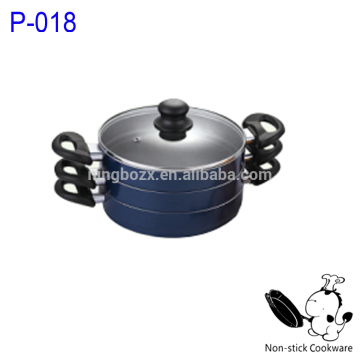 2015 newest aluminum pressed steamer set with ceramic coating cookware sets
