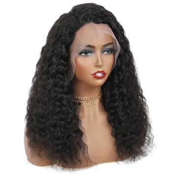 150% Density Deep wave Human Hair Transparent 13x4 Lace Front Wigs Transparent Lace Wigs Ready To Ship