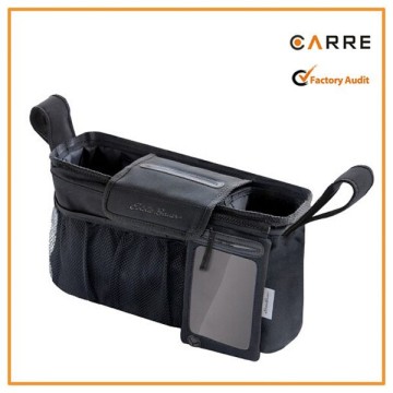 Mommy baby stroller organizer bag with a detachable smart phone holder