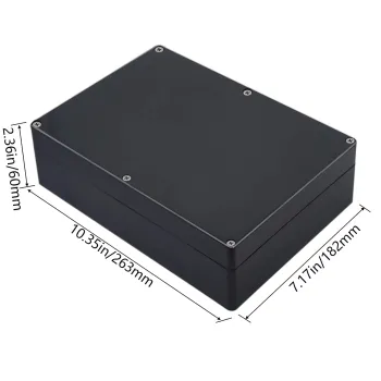 DIY Electronic Project Case: 263x182x60 mm Plastic Box with Vented Ears and Power Enclosure