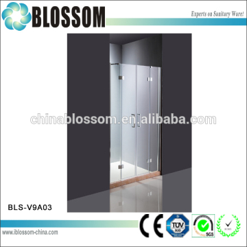 Hinged shower with double swing glass shower door