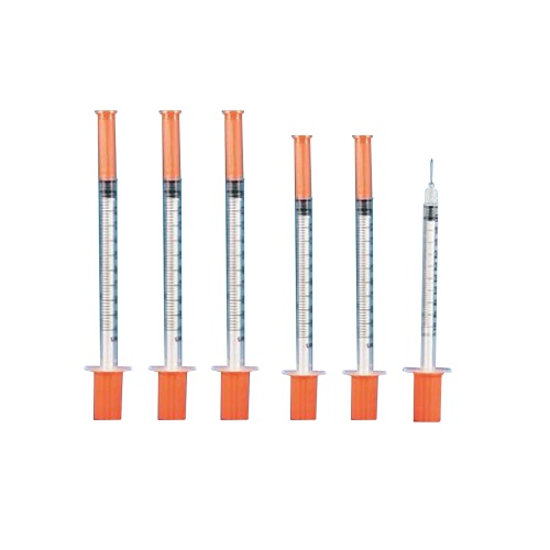 1ml bơm tiêm đầy insulin sử dụng miếng đệm cao su