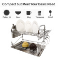 stainless steel 2 tier dish drying rack