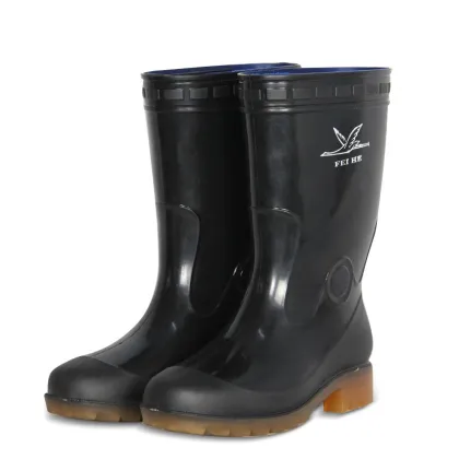 Long Rubber Boots PVC and Resion Knee Height Fashion Rain Rubber Boots