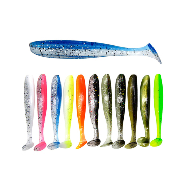 70mm 2g Soft Plastic T Tail Worm Fishing Lures - Double Colors