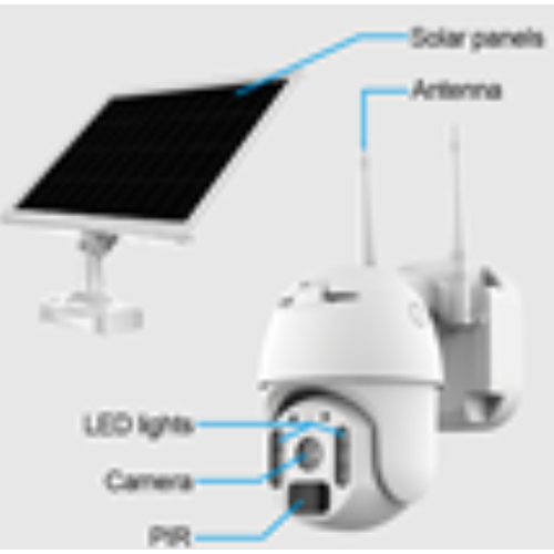 Caméra solaire multifonction à grand angle à 360 degrés