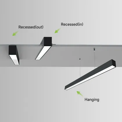 Modern LED Linear Light Systems for Office Chandeliers & Pendant Installation