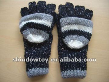 knitted mitten gloves with cover