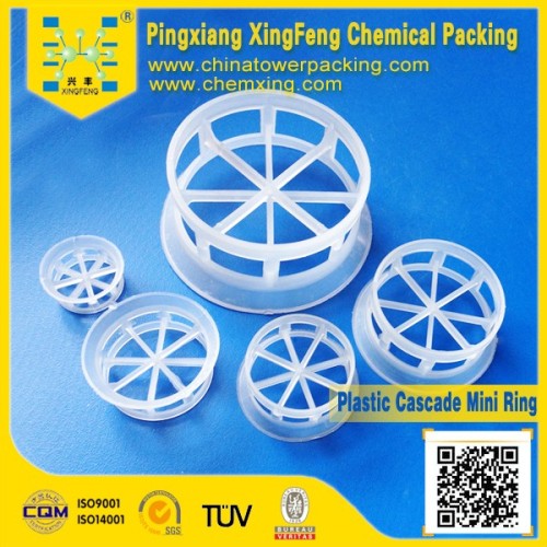 PP, PE, RPP, PVC, CPVC, PVDF Plastic Random Packing Cascade Mini Ring