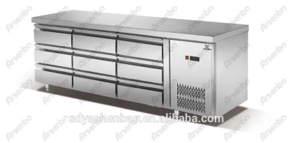 Drawer Refrigerator/Worktable Top With 9 drawers/worktable refrigerator