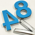 5cm/7cm 0123456789ABC-Z Modern Silver Color Plaque Number House Letter Hotel Door Address Digits Sticker Plate Sign ABS plastic